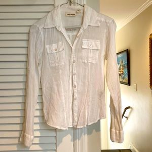 Dkny white button down shirt for everyday size petite